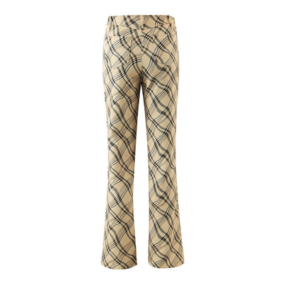 Pantalones Retro Cintura Alta a Cuadros para Mujer - Image 10