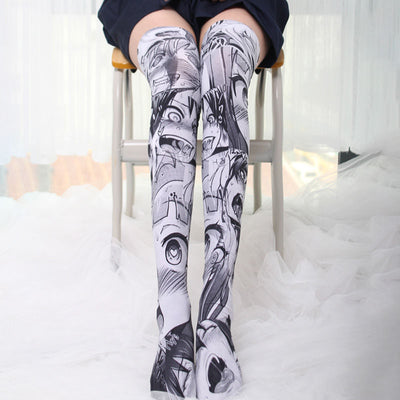 Calcetines Largos de Terciopelo con Estampado Anime - Image 8