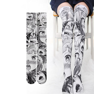 Calcetines Largos de Terciopelo con Estampado Anime - Image 6