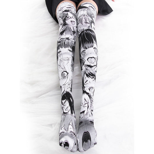 Calcetines Largos de Terciopelo con Estampado Anime - Image 5
