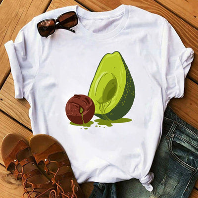 Camiseta Estampado Aguacate para Mujer - Manga Corta Básica - Image 27