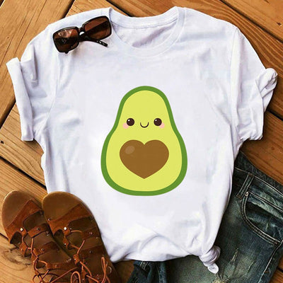 Camiseta Estampado Aguacate para Mujer - Manga Corta Básica - Image 8