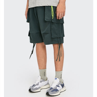 Shorts Casuales Sueltos con Pliegues y Múltiples Bolsillos para Hombre - Image 5