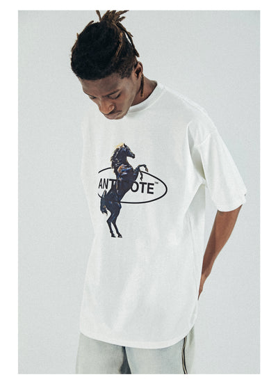 Playera Suelta Blanca con Estampado Tide - Cómoda para Verano - Image 11