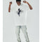 Playera Suelta Blanca con Estampado Tide - Cómoda para Verano