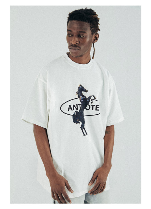 Playera Suelta Blanca con Estampado Tide - Cómoda para Verano - Image 8