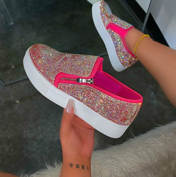 Zapatos Casuales Cómodos con Strass - Diseño sin Cordones Talla Grande