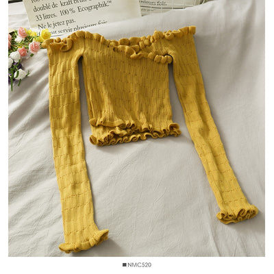Blusa Asimétrica Coreana con Diseño Cruzado y Encaje - Suéter Base Elegante - Image 16