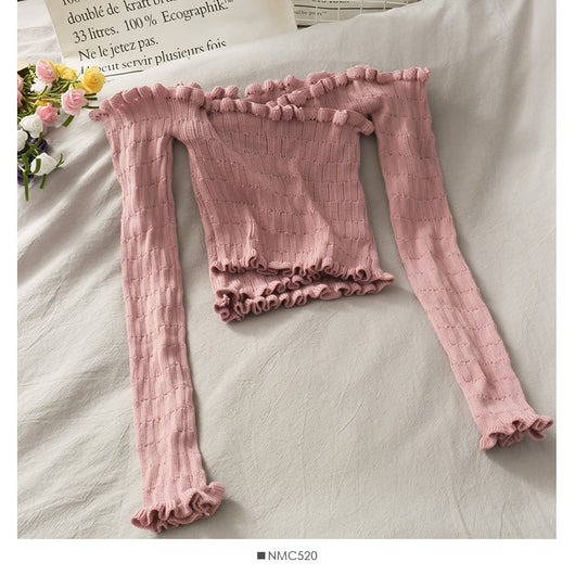 Blusa Asimétrica Coreana con Diseño Cruzado y Encaje - Suéter Base Elegante - Image 5