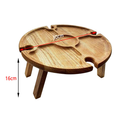 Mesa Plegable de Madera para Picnic con Soporte para Copas de Vino 2 en 1 - Image 9