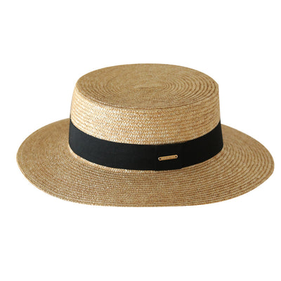 Sombrero de Paja Plano Estilo Inglés para Mujer - Accesorio Versátil de Verano - Image 4