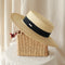 Sombrero de Paja Plano Estilo Inglés para Mujer - Accesorio Versátil de Verano