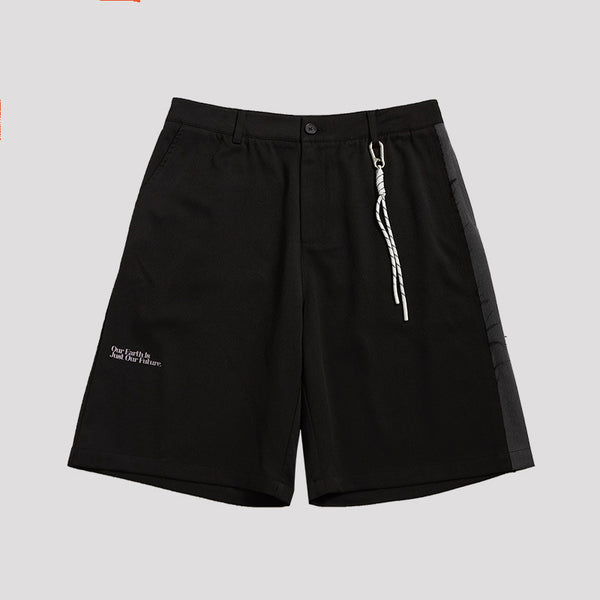 Shorts Deportivos Holgados con Estampado de Letras y Cordón Ajustable