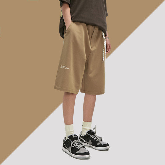 Shorts Deportivos Holgados con Estampado de Letras y Cordón Ajustable