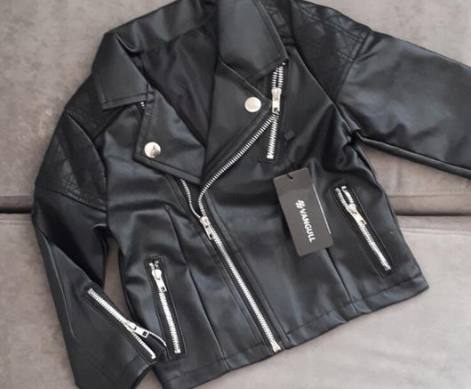 Chaqueta de Cuero PU para Niños - Abrigo Motociclista Otoño Unisex - Image 2