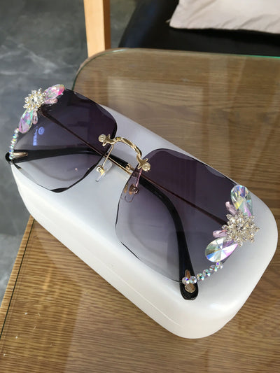 Gafas de Sol Luxury con Cristales Degradados y Detalles en Strass
