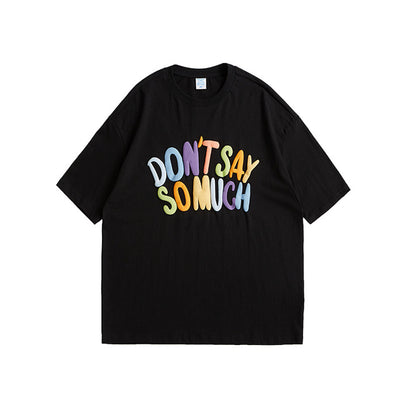 Camiseta Suelta de Manga Corta con Letras en Relieve 3D - Estilo Urbano para Hombre - Image 8