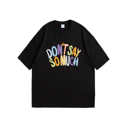 Camiseta Suelta de Manga Corta con Letras en Relieve 3D - Estilo Urbano para Hombre - Image 4