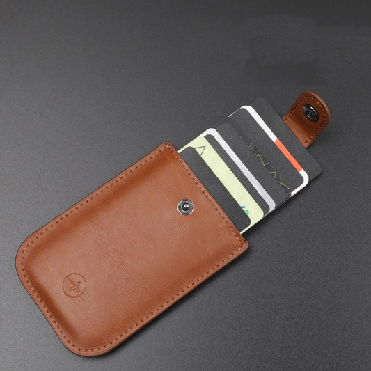 Billetera Porta Tarjetas de Cuero PU con Múltiples Compartimentos