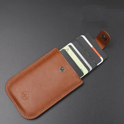 Billetera Porta Tarjetas de Cuero PU con Múltiples Compartimentos