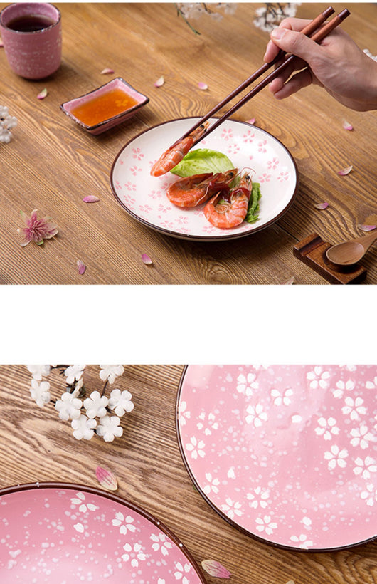 Plato de Cerámica Flor de Cerezo - Vajilla Multiuso para Cena, Postre y Sushi - Image 11