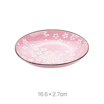 Plato de Cerámica Flor de Cerezo - Vajilla Multiuso para Cena, Postre y Sushi - Image 4