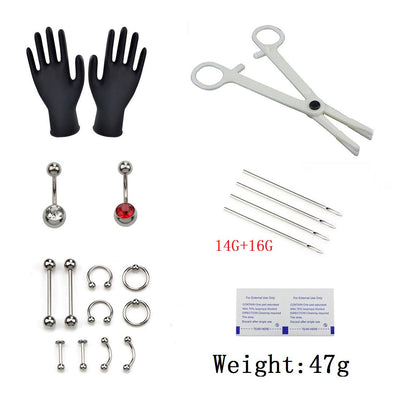 Kit Completo de Perforación Corporal 21 Piezas - Joyas Profesionales y Herramientas Desechables - Image 6