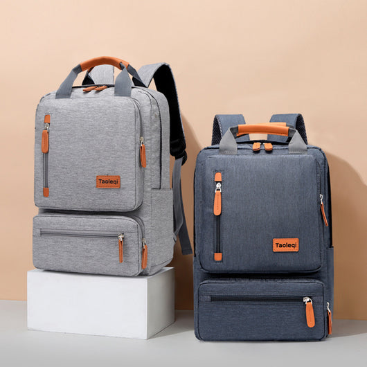 Mochila Ejecutiva Antirrobo para Laptop 15.6" - Diseño Moderno Gris Azul - Image 8