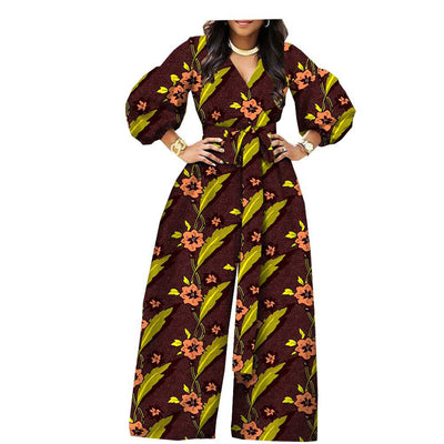 Jumpsuit Étnico de Algodón con Estampado Wax Africano para Mujer - Image 9