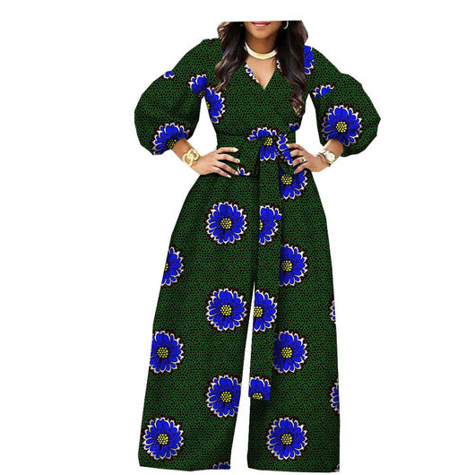 Jumpsuit Étnico de Algodón con Estampado Wax Africano para Mujer - Image 11