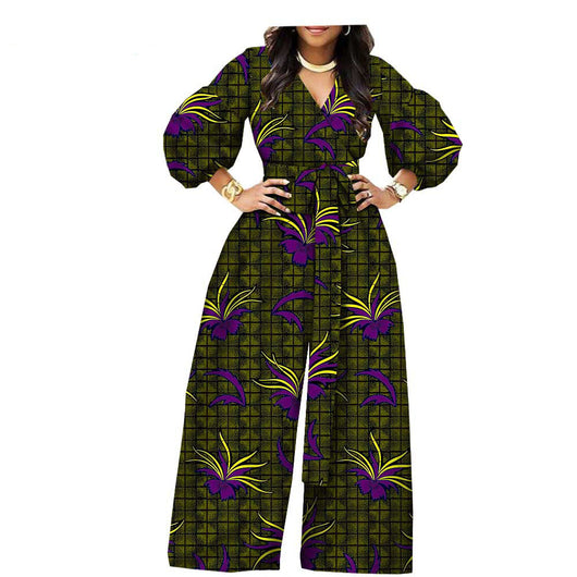 Jumpsuit Étnico de Algodón con Estampado Wax Africano para Mujer - Image 13