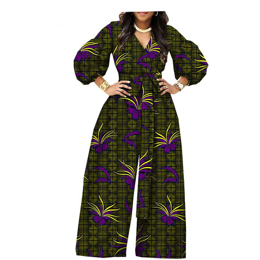 Jumpsuit Étnico de Algodón con Estampado Wax Africano para Mujer - Image 2