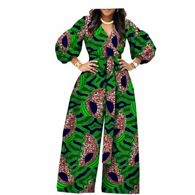 Jumpsuit Étnico de Algodón con Estampado Wax Africano para Mujer - Image 5