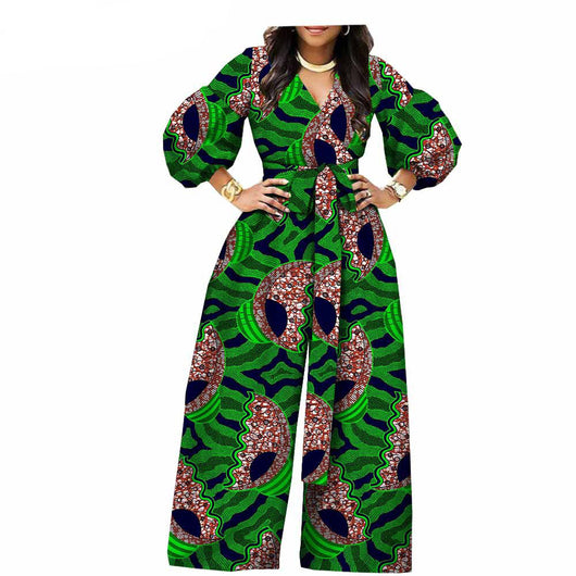 Jumpsuit Étnico de Algodón con Estampado Wax Africano para Mujer - Image 5