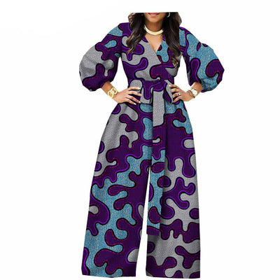 Jumpsuit Étnico de Algodón con Estampado Wax Africano para Mujer - Image 4