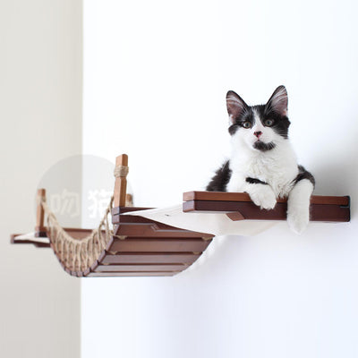 Puente Colgante para Gatos con Escalera de Cuerda y Marco de Escalada Mural - Image 8