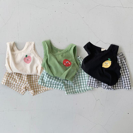 Conjunto de Dos Piezas: Camiseta y Shorts de Algodón para Niños y Niñas