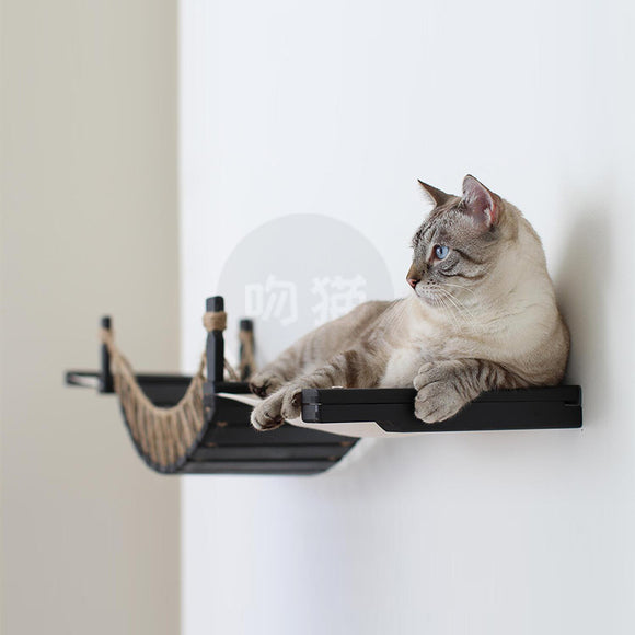 Puente Colgante para Gatos con Escalera de Cuerda y Marco de Escalada Mural