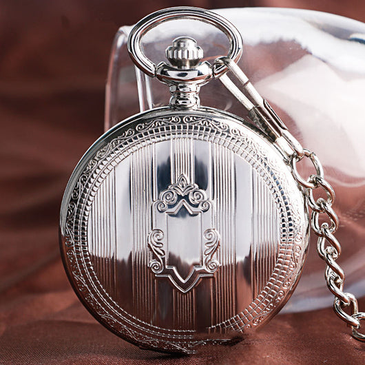 Reloj de Bolsillo Automático Silver Shield - Regalo Clásico Unisex - Image 2