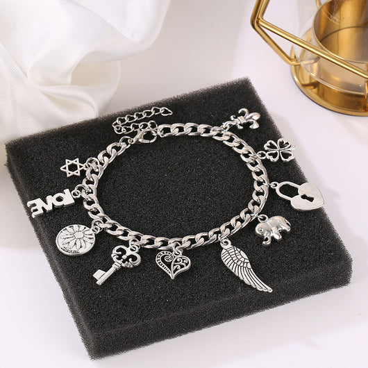 Pulsera Colgante Elefante Trébol de Cuatro Hojas - Image 7