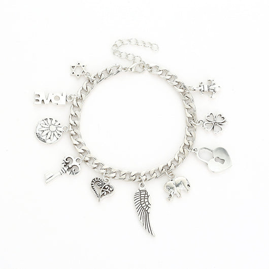 Pulsera Colgante Elefante Trébol de Cuatro Hojas - Image 2