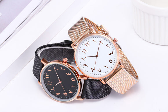 Digital Couple Watches with Metal Mesh - Creative Design