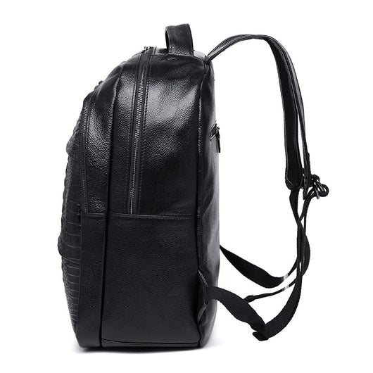 Mochila de Cuero para Hombre con Patrón Casual - Image 8