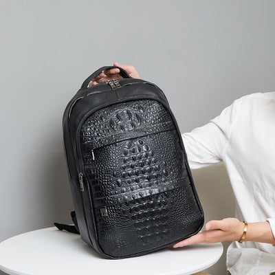 Mochila de Cuero para Hombre con Patrón Casual