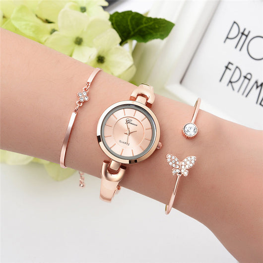 Conjunto de Reloj de Cuarzo y Pulsera de Estilo Creativo