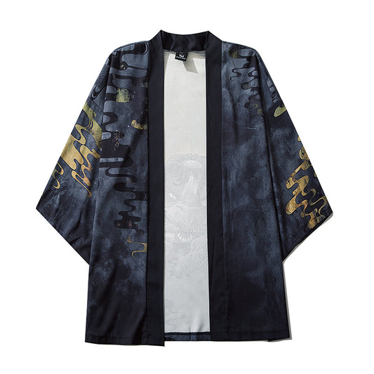 Kimono Cardigan Estilo Demonio Japonés - Chaqueta Vintage Protección Solar Unisex