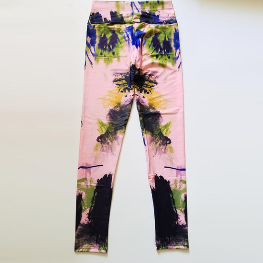 Leggings Deportivos de Cintura Alta con Patrón de Tinta Abstracta y Máxima Elasticidad - Image 14