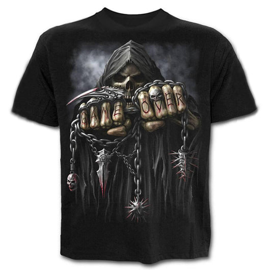 Camiseta Calavera Gótica Estampado Digital - Diseño Europeo Hombre - Image 9