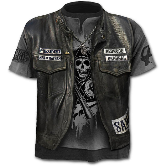Camiseta Calavera Gótica Estampado Digital - Diseño Europeo Hombre - Image 11