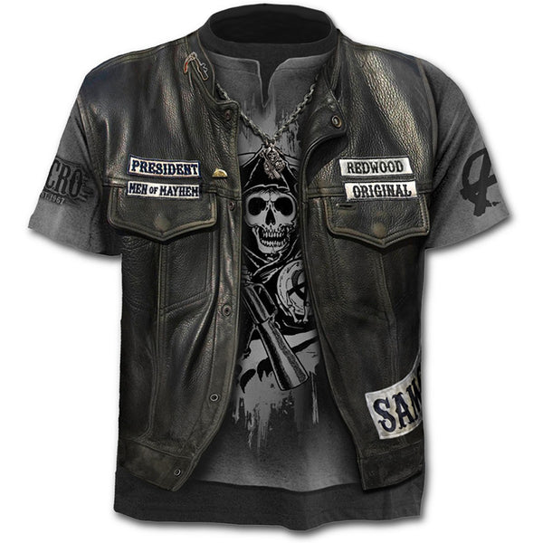 Camiseta Calavera Gótica Estampado Digital - Diseño Europeo Hombre